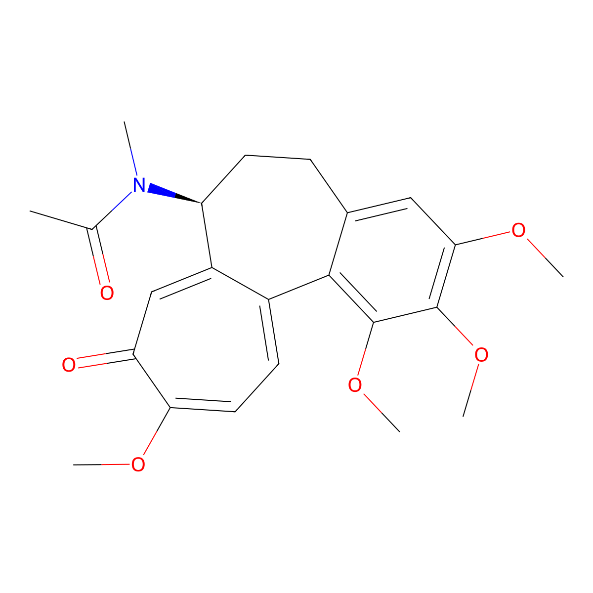 N-Methyl-N-((7S)-5,6,7,9-tetrahydro-1,2,3,10-tetramethoxy-9-oxobenzo(a)heptalen-7-yl)acetamide molecular structure, CAS 7336-40-5