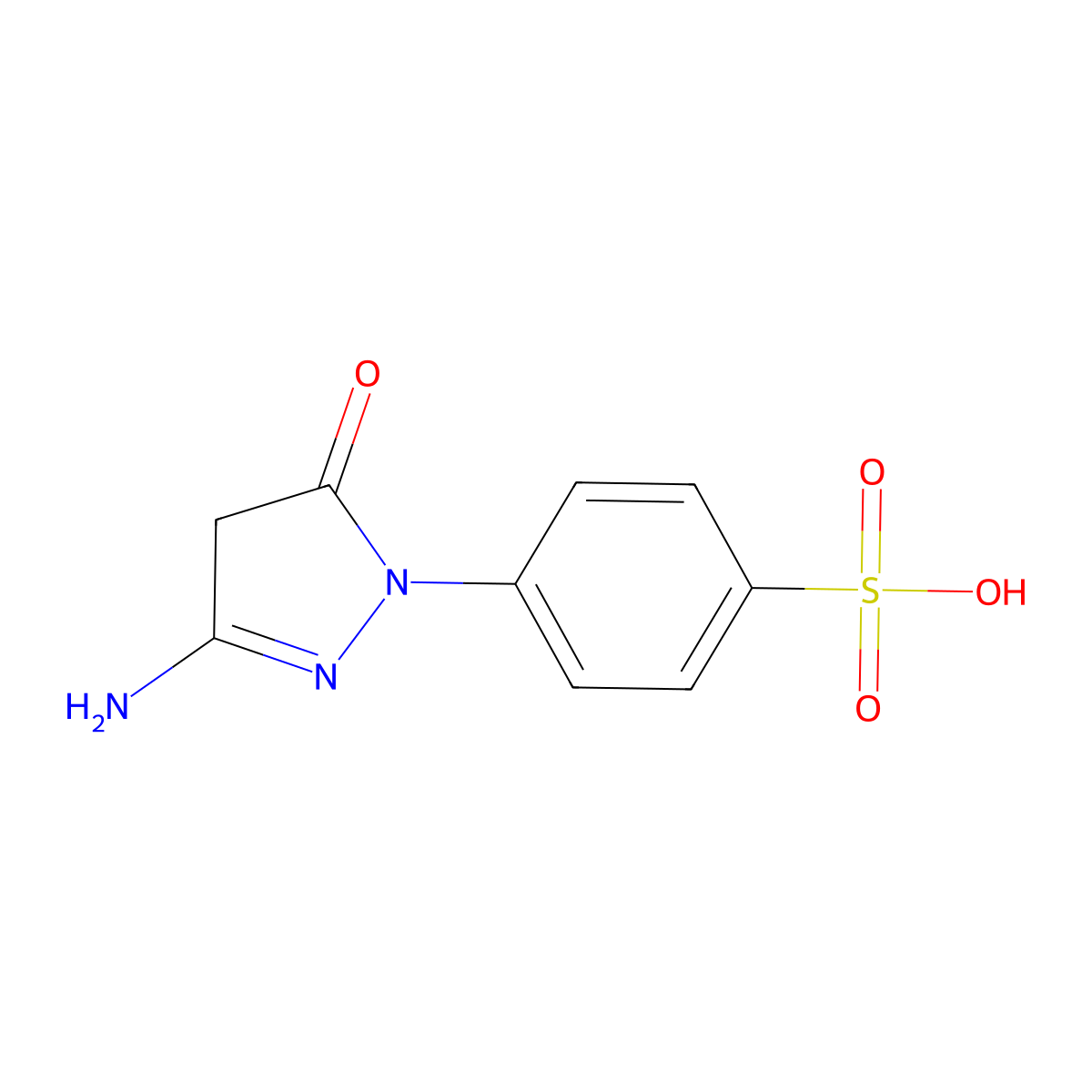4-(3-Amino-5-oxo-4,5-dihydro-1H-pyrazol-1-yl)benzene-1-sulfonic acid molecular structure, CAS 7336-98-3