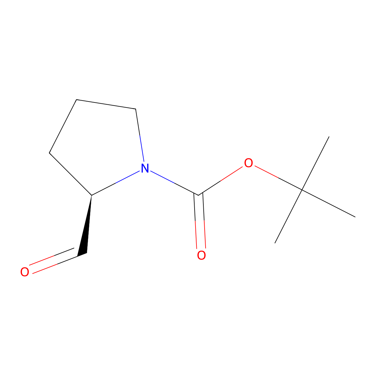 N-(tert-Butoxycarbonyl)-D-prolinal molecular structure, CAS 73365-02-3