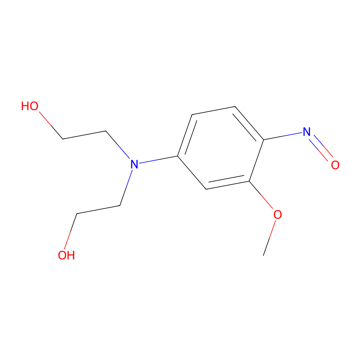 2-[N-(2-Hydroxyethyl)-3-methoxy-4-nitroso-anilino]ethanol molecular structure, CAS 733686-00-5