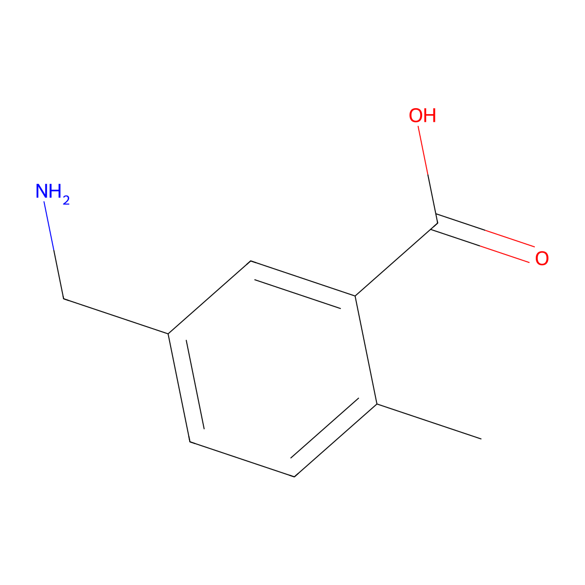 5-(Aminomethyl)-2-methylbenzoic acid molecular structure, CAS 733690-37-4