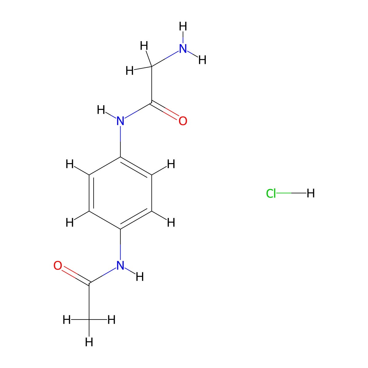 N1-[4-(Acetylamino)phenyl]glycinamide hydrochloride molecular structure, CAS 733703-31-6