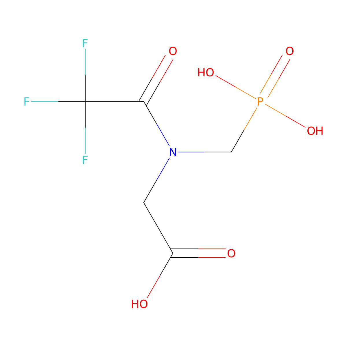 2-[2,2,2-trifluoro-N-(phosphonomethyl)acetamido]acetic acid molecular structure, CAS 73371-76-3