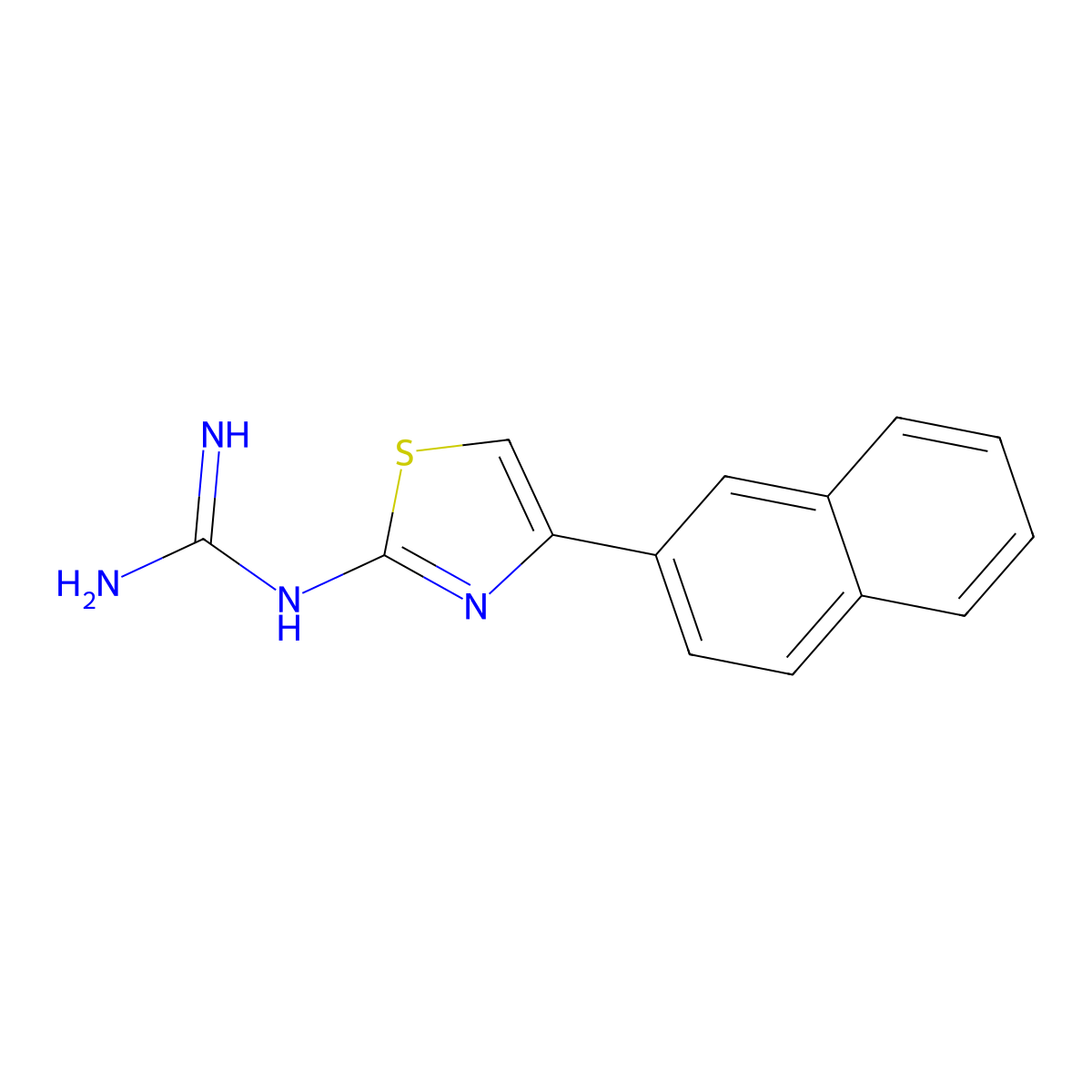 1-[4-(Naphthalen-2-yl)-1,3-thiazol-2-yl]guanidine molecular structure, CAS 733722-57-1
