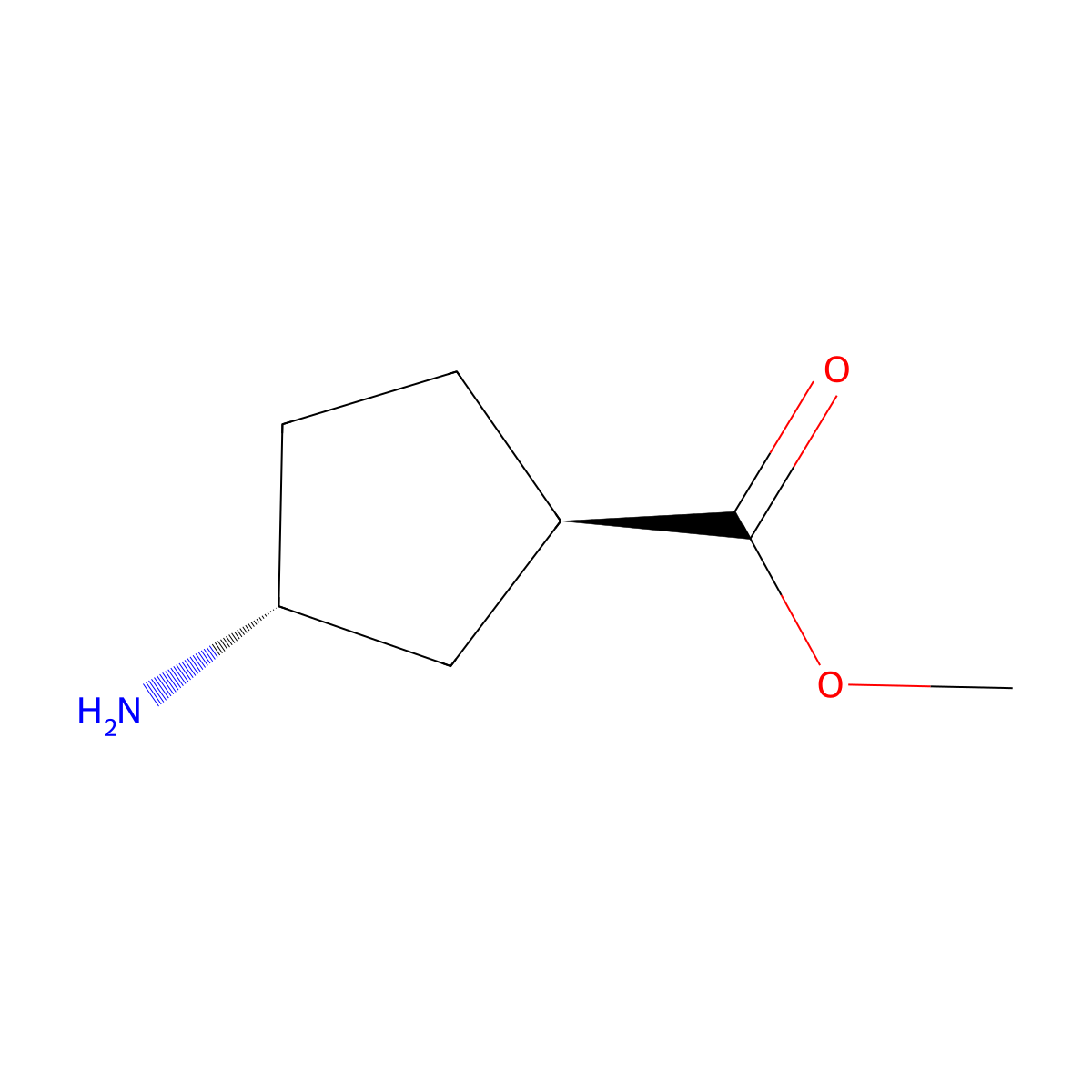 (1R,3R)-Methyl 3-aminocyclopentanecarboxylate molecular structure, CAS 733726-58-4