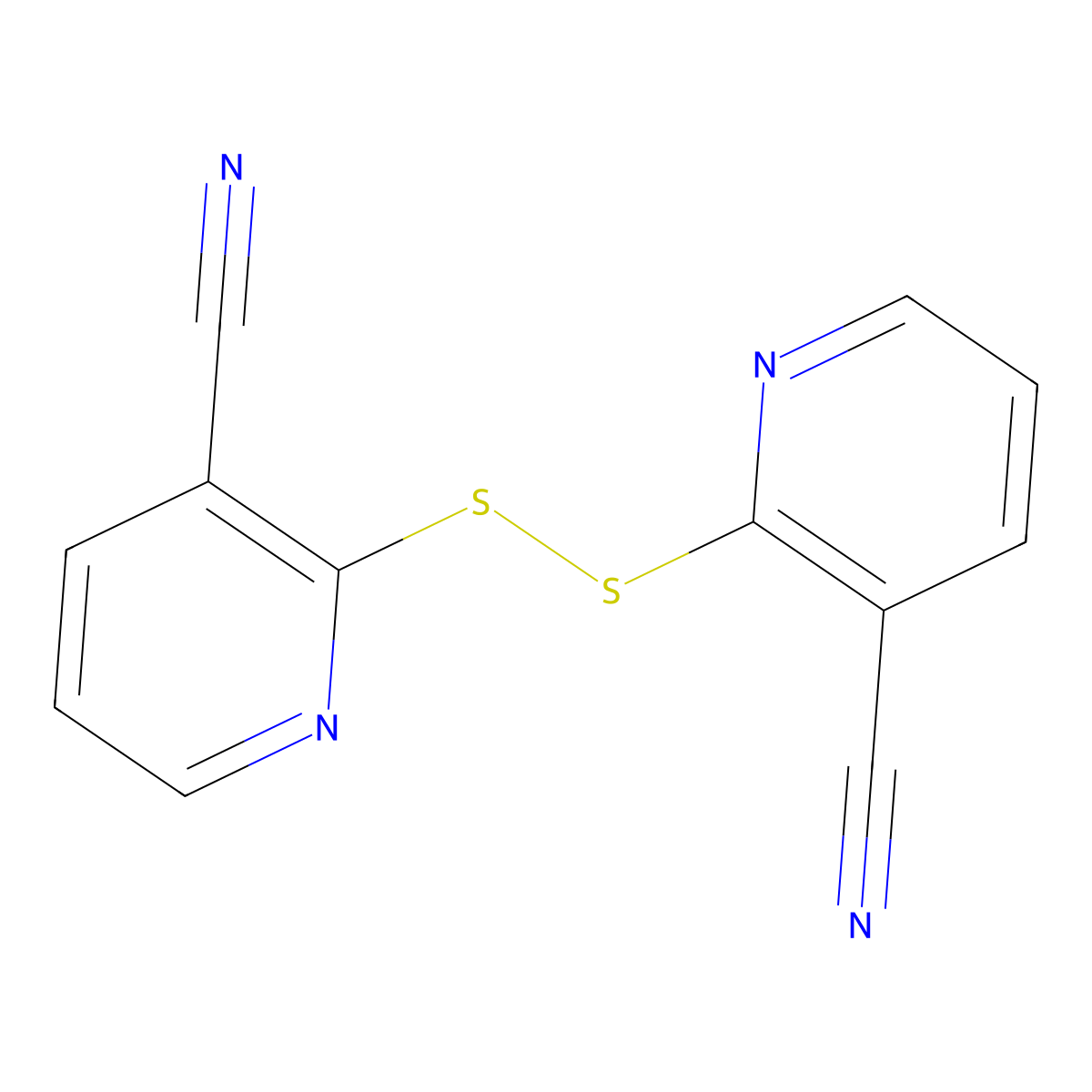 2-[(3-Cyanopyridin-2-yl)disulfanyl]pyridine-3-carbonitrile molecular structure, CAS 73373-10-1