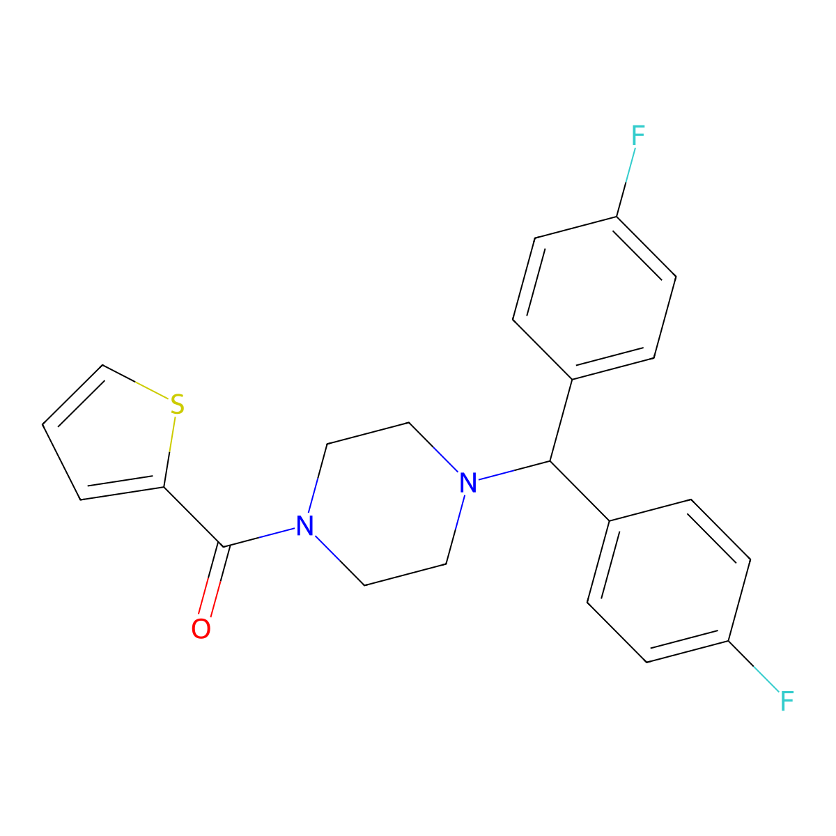 [4-[Bis(4-fluorophenyl)methyl]piperazin-1-yl]-thiophen-2-ylmethanone molecular structure, CAS 733739-03-2