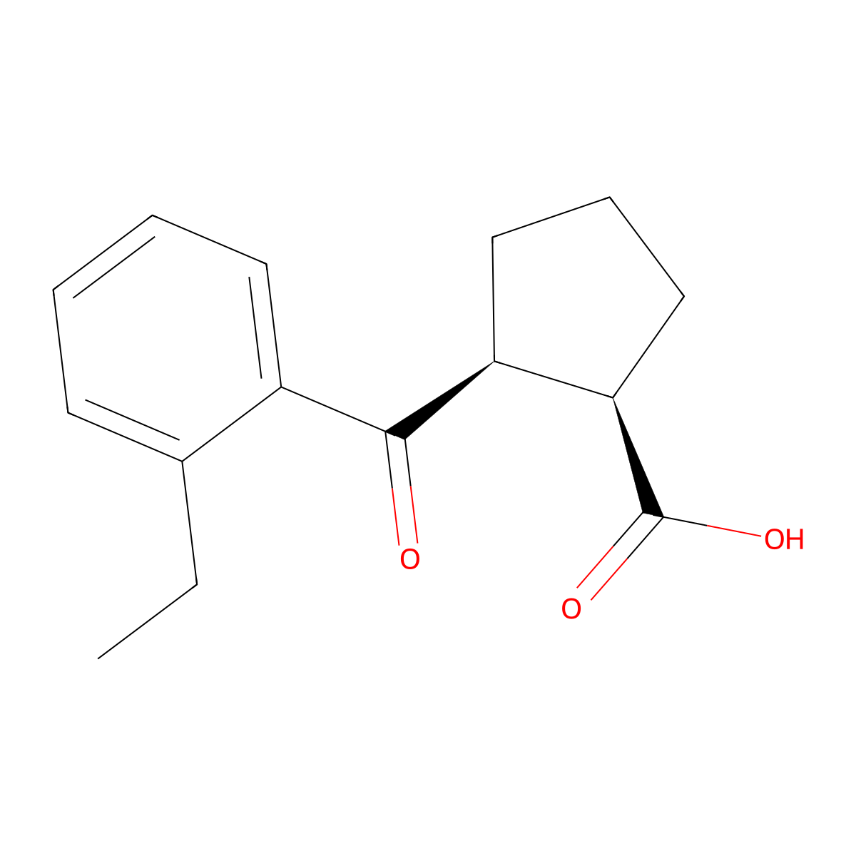 cis-2-(2-Ethylbenzoyl)cyclopentane-1-carboxylic acid molecular structure, CAS 733740-11-9