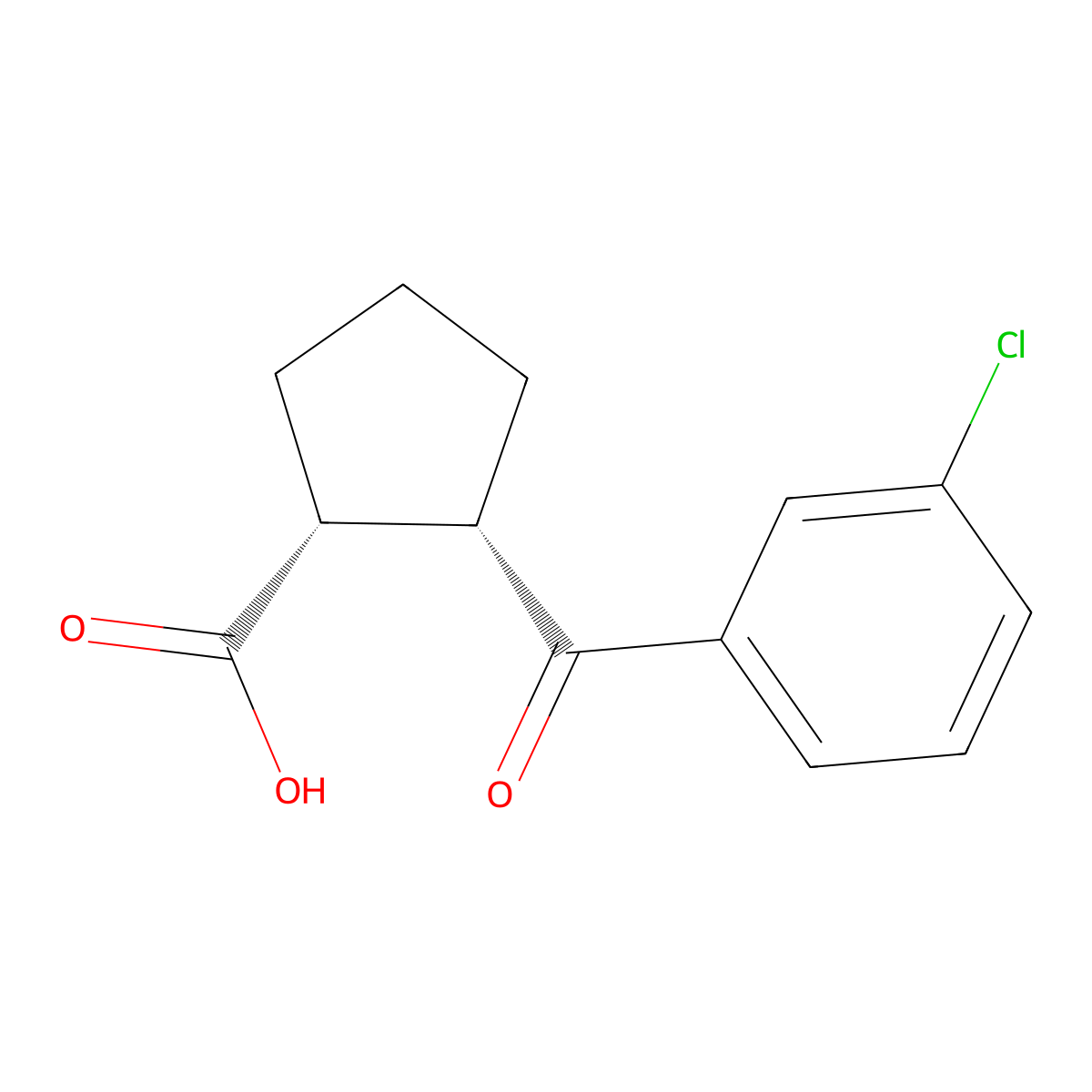 cis-2-(3-Chlorobenzoyl)cyclopentane-1-carboxylic acid molecular structure, CAS 733740-13-1