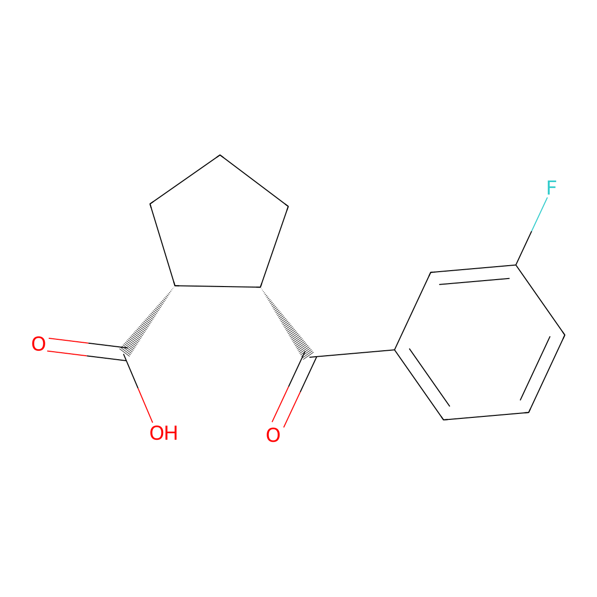 cis-2-(3-Fluorobenzoyl)cyclopentane-1-carboxylic acid molecular structure, CAS 733740-15-3