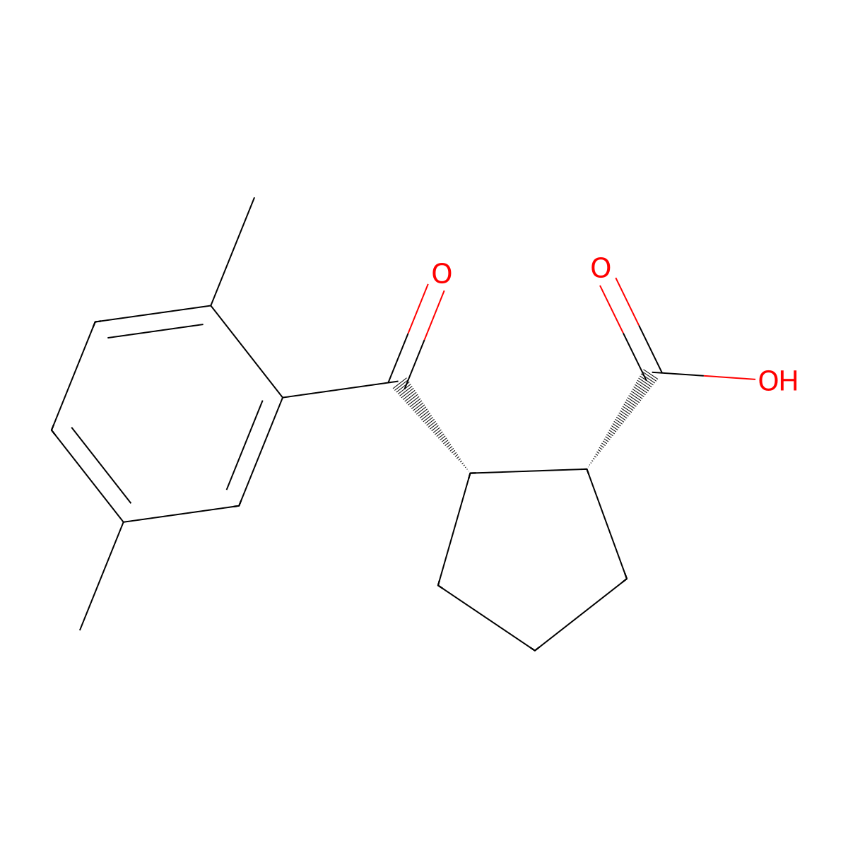 cis-2-(2,5-Dimethylbenzoyl)cyclopentane-1-carboxylic acid molecular structure, CAS 733740-19-7