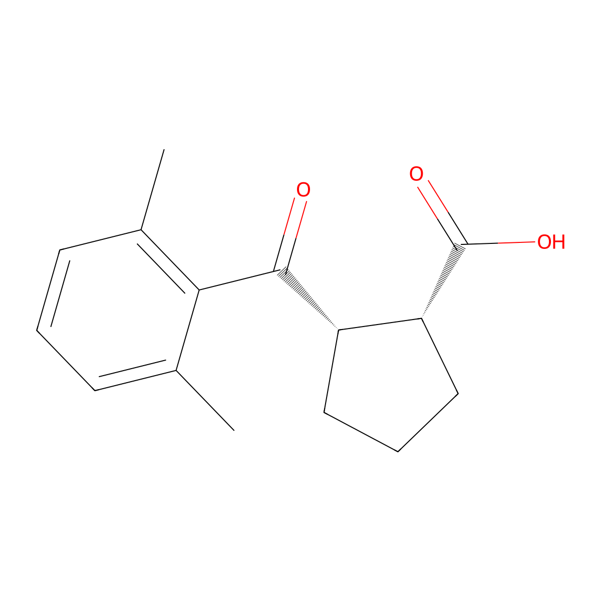 cis-2-(2,6-Dimethylbenzoyl)cyclopentane-1-carboxylic acid molecular structure, CAS 733740-20-0