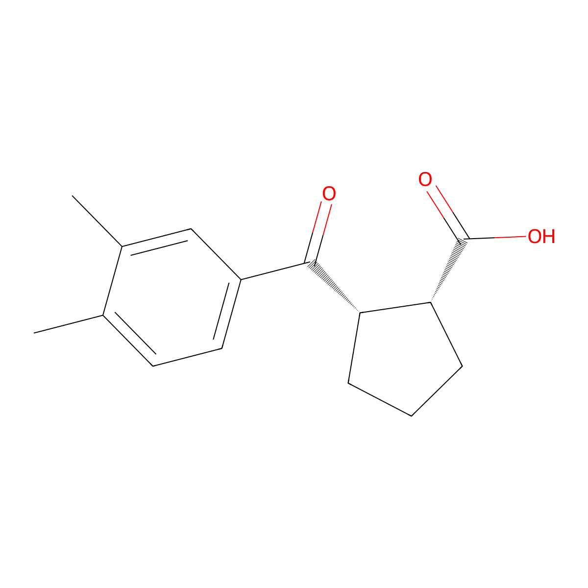 cis-2-(3,4-Dimethylbenzoyl)cyclopentane-1-carboxylic acid molecular structure, CAS 733740-21-1
