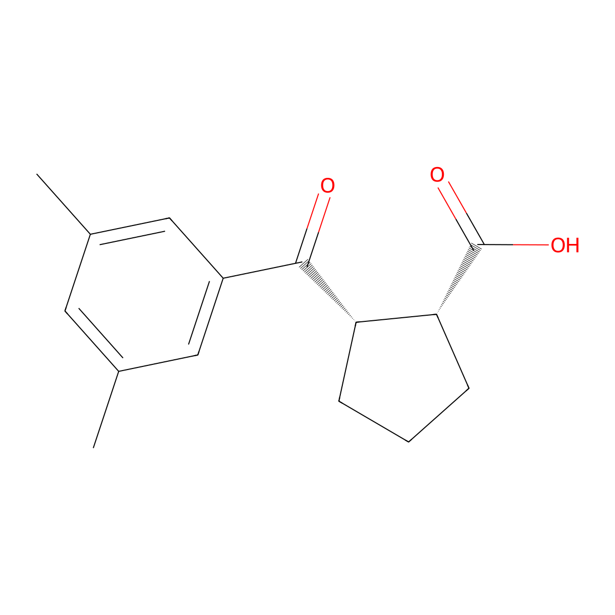 cis-2-(3,5-Dimethylbenzoyl)cyclopentane-1-carboxylic acid molecular structure, CAS 733740-22-2