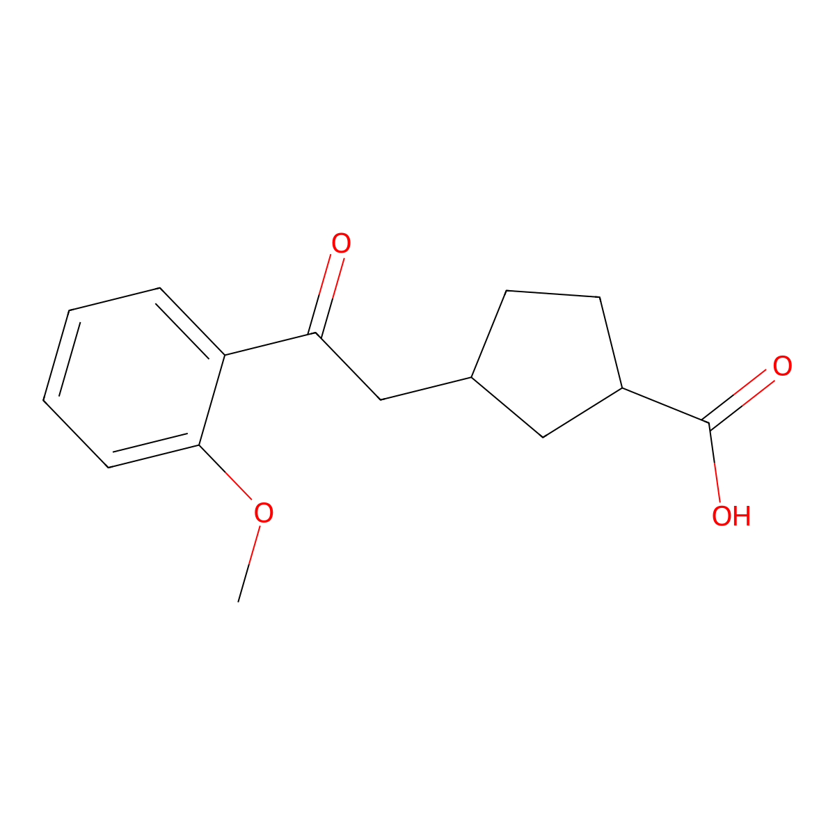 cis-3-[2-(2-Methoxyphenyl)-2-oxoethyl]-cyclopentane-1-carboxylic acid molecular structure, CAS 733740-27-7