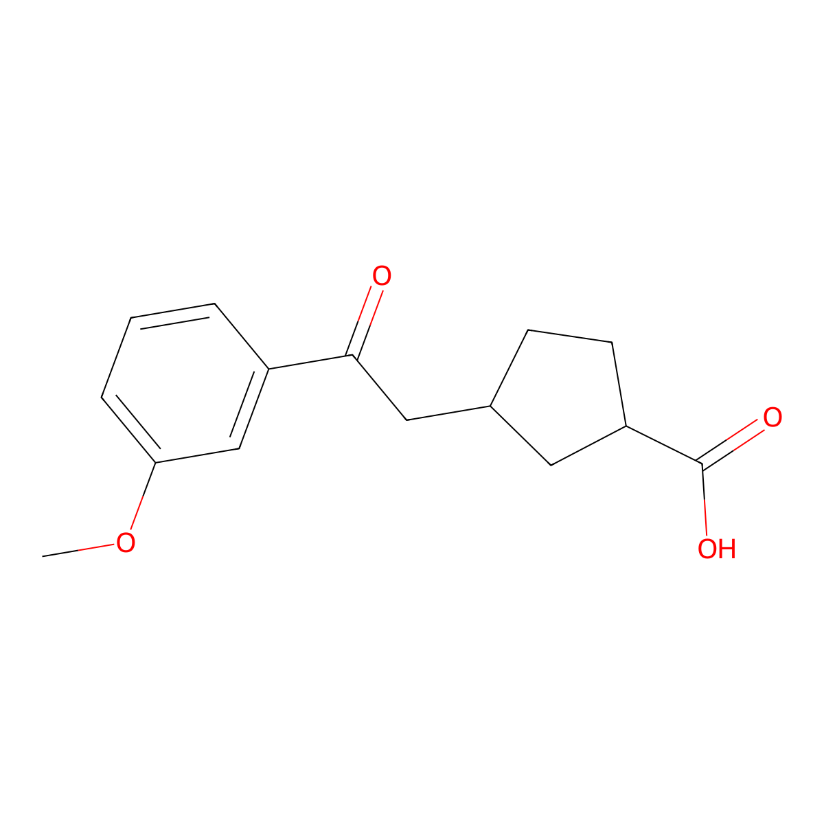 cis-3-[2-(3-Methoxyphenyl)-2-oxoethyl]-cyclopentane-1-carboxylic acid molecular structure, CAS 733740-28-8