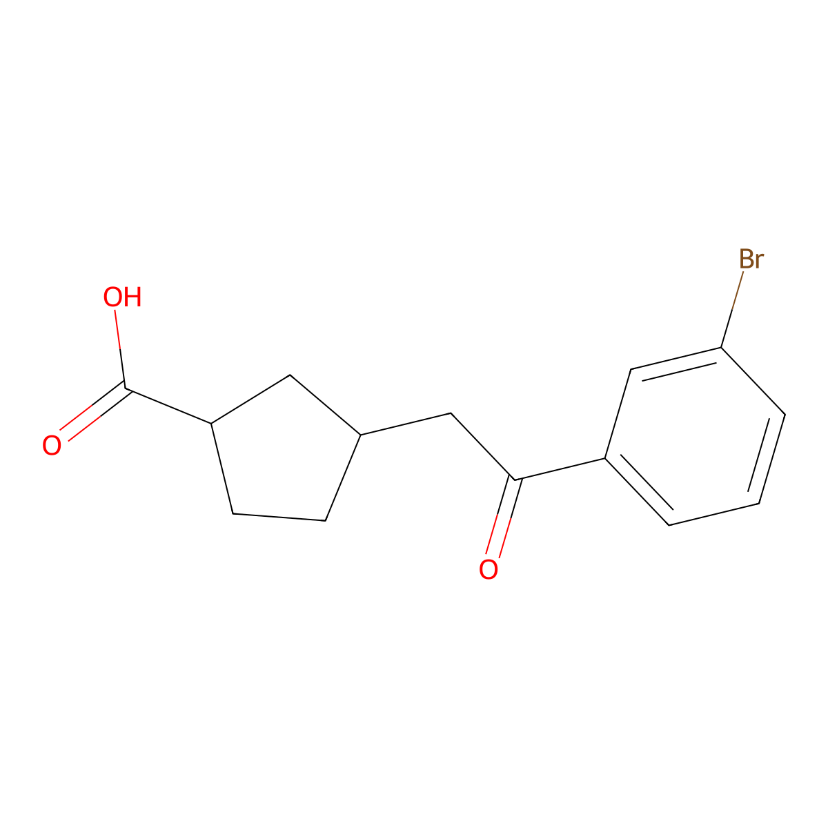 cis-3-[2-(3-Bromophenyl)-2-oxoethyl]-cyclopentane-1-carboxylic acid molecular structure, CAS 733740-33-5