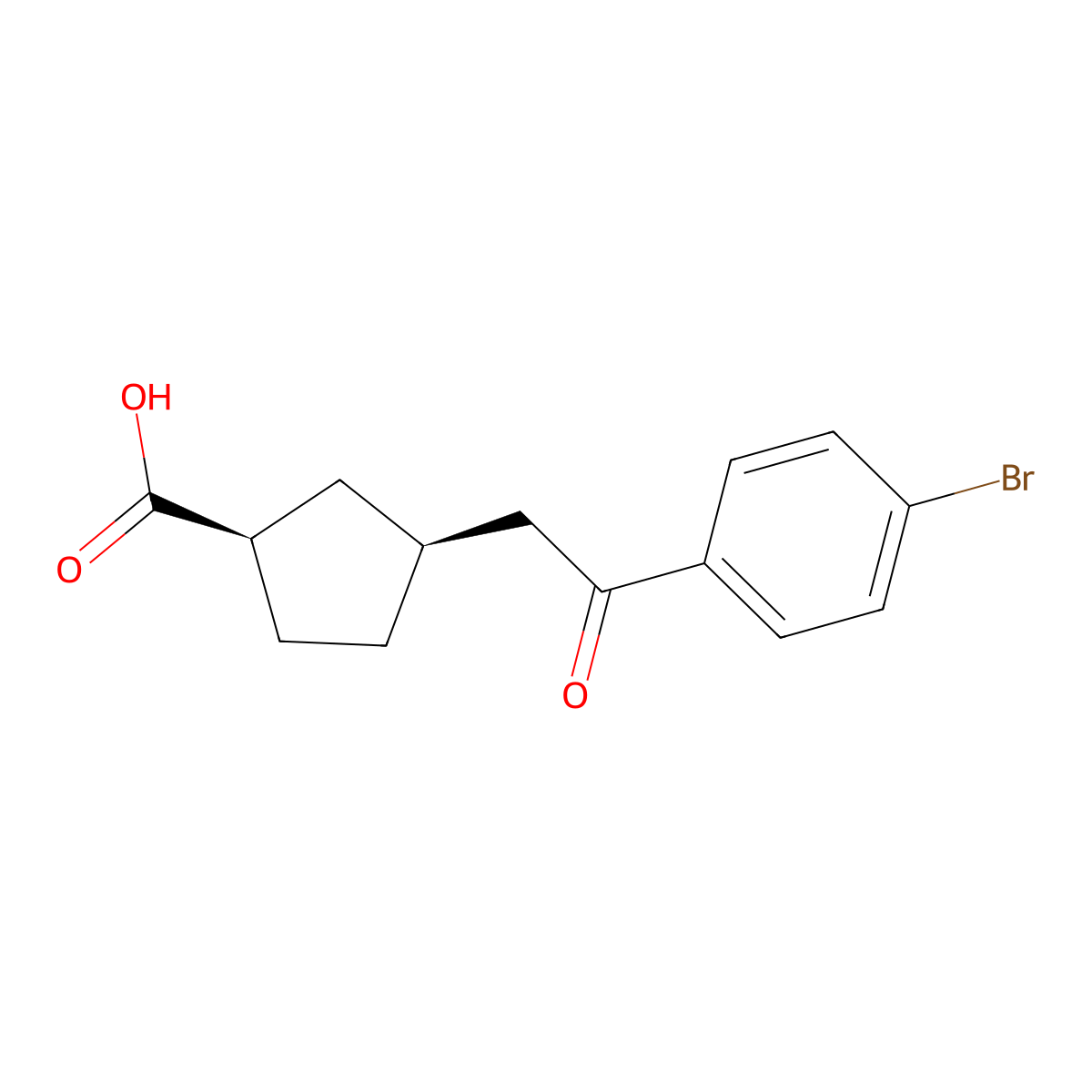 cis-3-[2-(4-Bromophenyl)-2-oxoethyl]cyclopentane-1-carboxylic acid molecular structure, CAS 733740-34-6