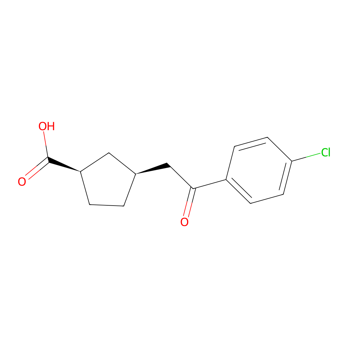 cis-3-[2-(4-Chlorophenyl)-2-oxoethyl]cyclopentane-1-carboxylic acid molecular structure, CAS 733740-36-8
