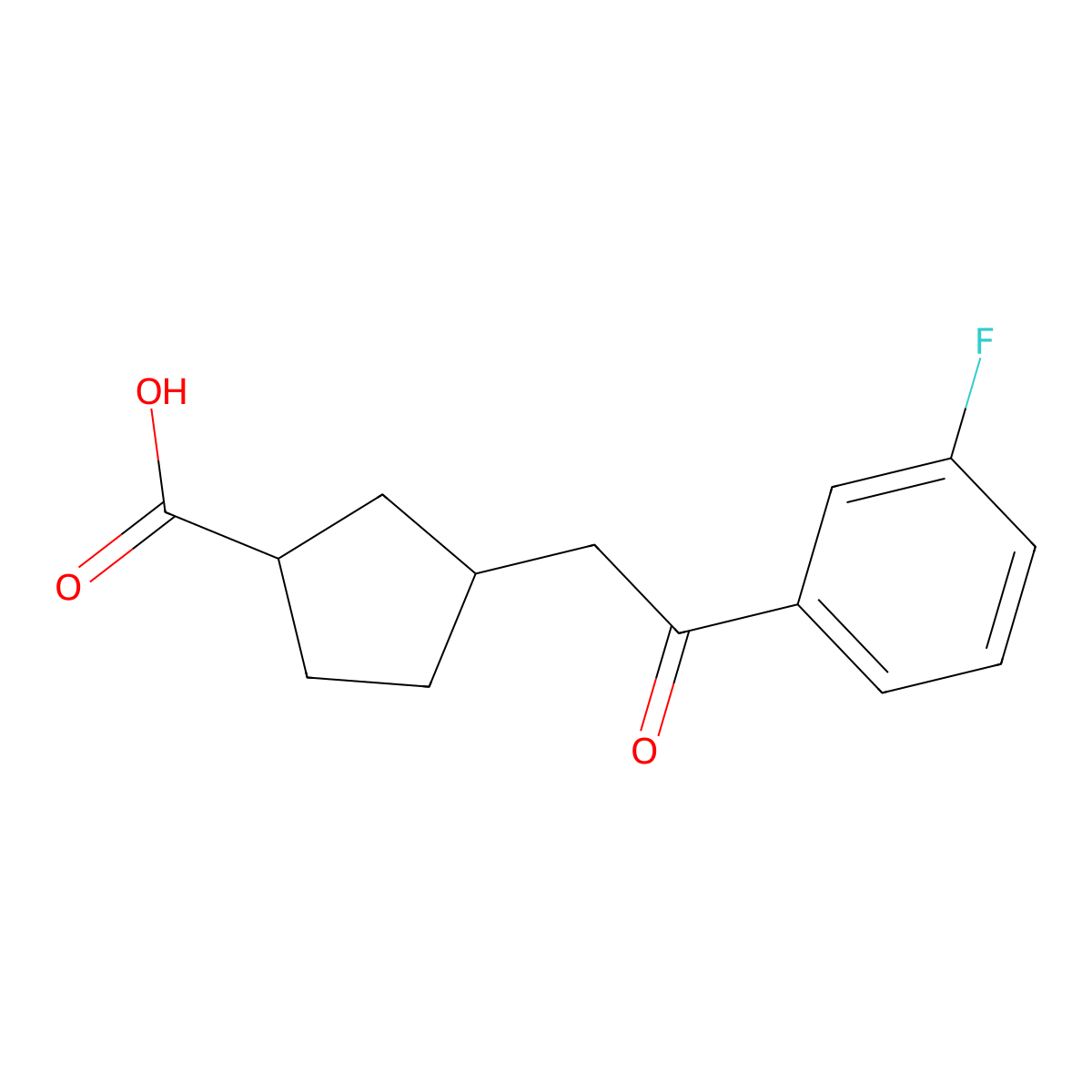 cis-3-[2-(3-Fluorophenyl)-2-oxoethyl]-cyclopentane-1-carboxylic acid molecular structure, CAS 733740-37-9