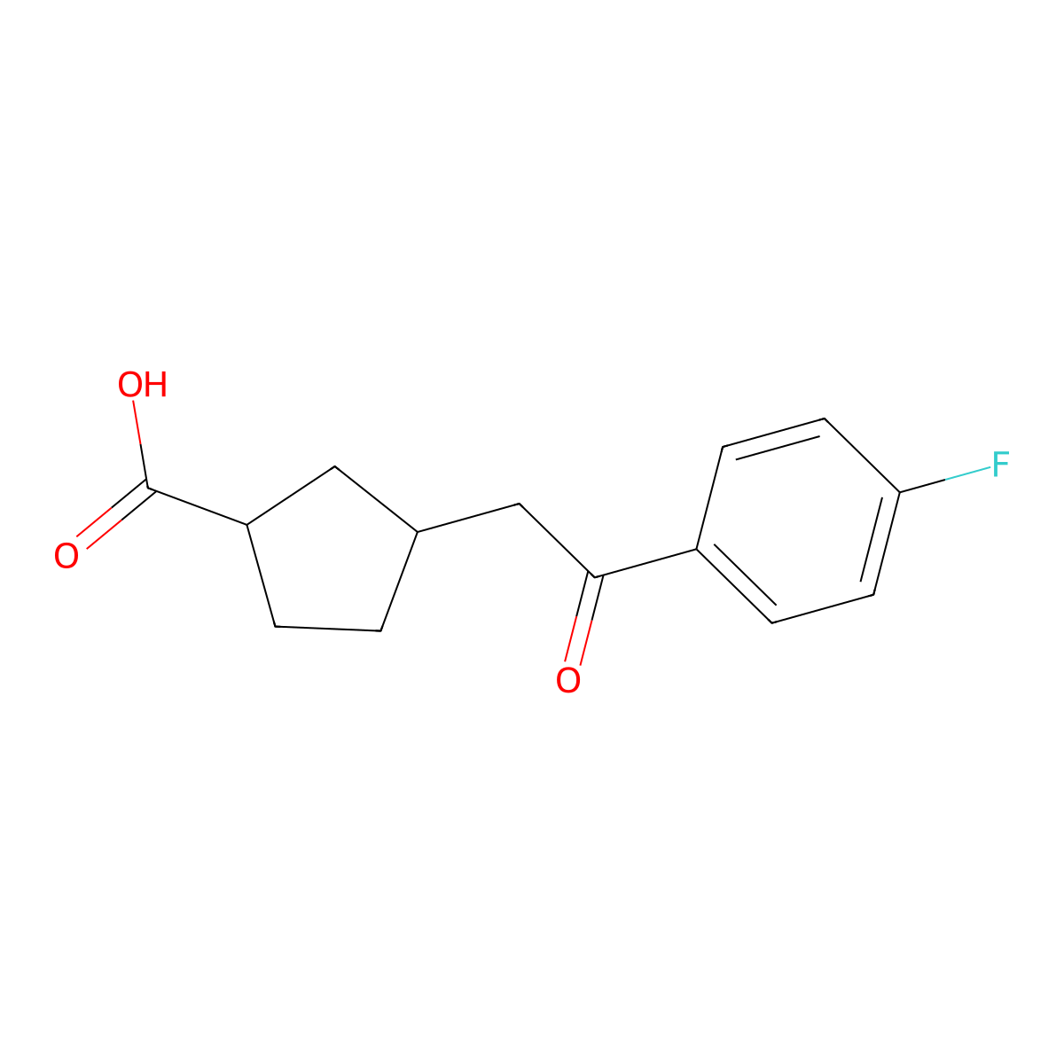 cis-3-[2-(4-Fluorophenyl)-2-oxoethyl]-cyclopentane-1-carboxylic acid molecular structure, CAS 733740-38-0