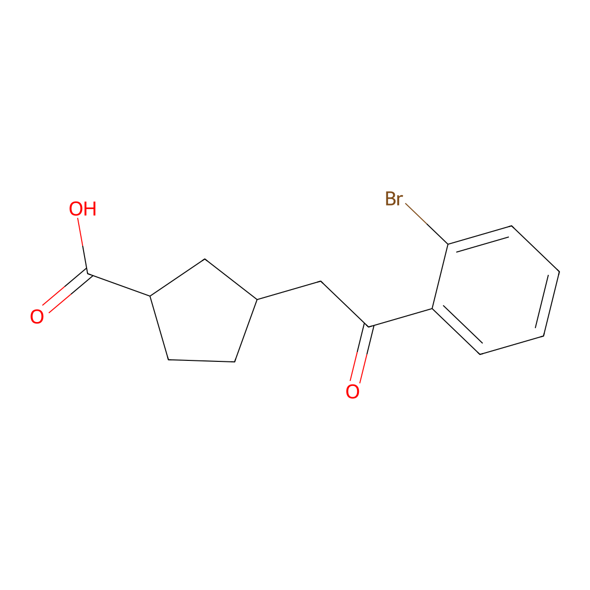 cis-3-[2-(2-Bromophenyl)-2-oxoethyl]-cyclopentane-1-carboxylic acid molecular structure, CAS 733740-39-1