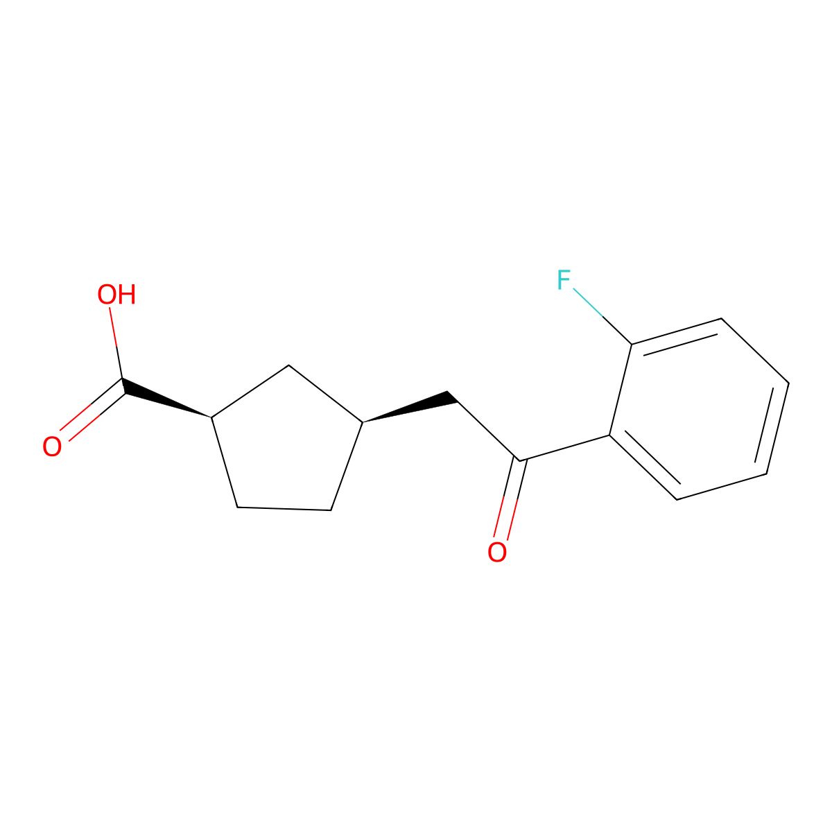 cis-3-[2-(2-Fluorophenyl)-2-oxoethyl]cyclopentane-1-carboxylic acid molecular structure, CAS 733740-41-5