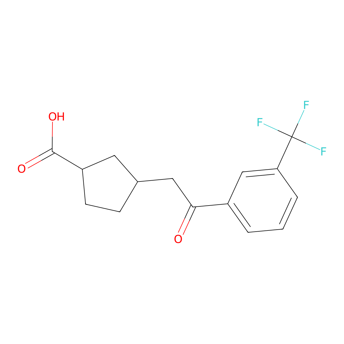 cis-3-[2-Oxo-2-(3-trifluoromethylphenyl)-ethyl]cyclopentane-1-carboxylic acid molecular structure, CAS 733740-46-0