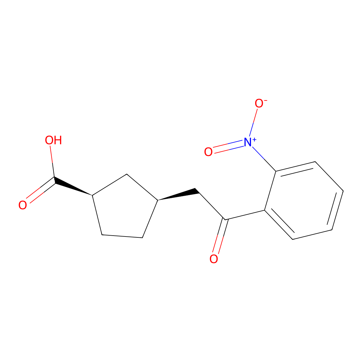 cis-3-[2-Oxo-2-(2-nitrophenyl)ethyl]cyclopentane-1-carboxylic acid molecular structure, CAS 733740-48-2