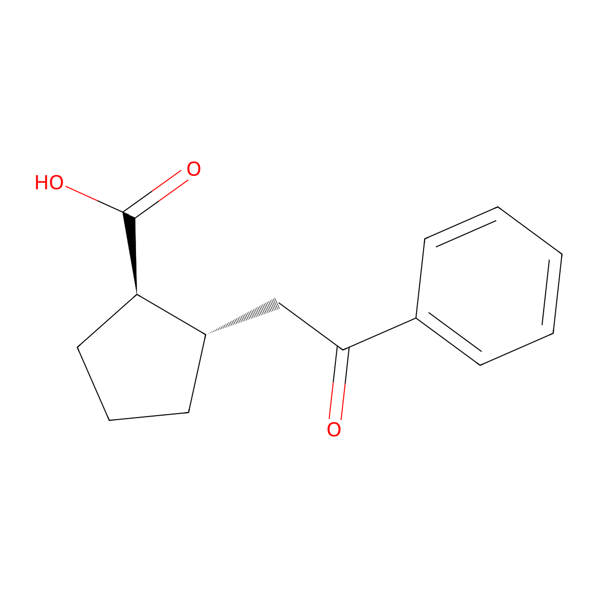 trans-2-(2-Oxo-2-phenylethyl)cyclopentane-1-carboxylic acid molecular structure, CAS 733740-51-7