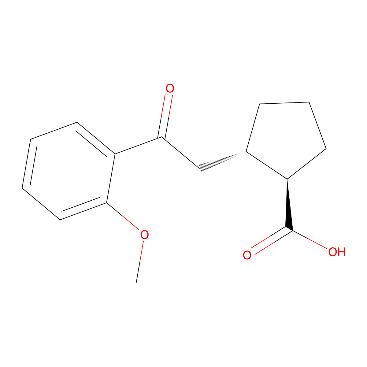 trans-2-[2-(2-Methoxyphenyl)-2-oxoethyl]cyclopentane-1-carboxylic acid molecular structure, CAS 733740-55-1