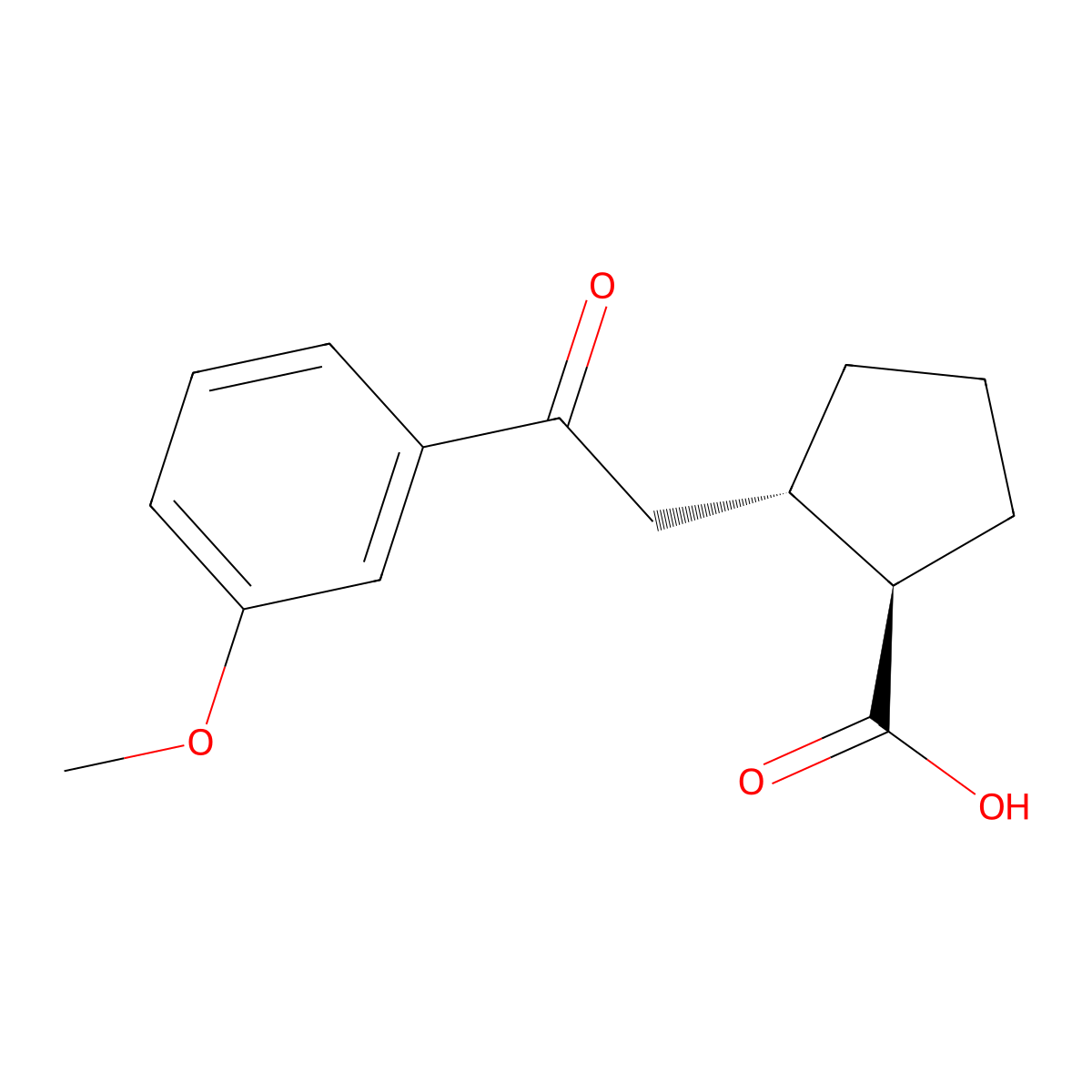 trans-2-[2-(3-Methoxyphenyl)-2-oxoethyl]cyclopentane-1-carboxylic acid molecular structure, CAS 733740-56-2