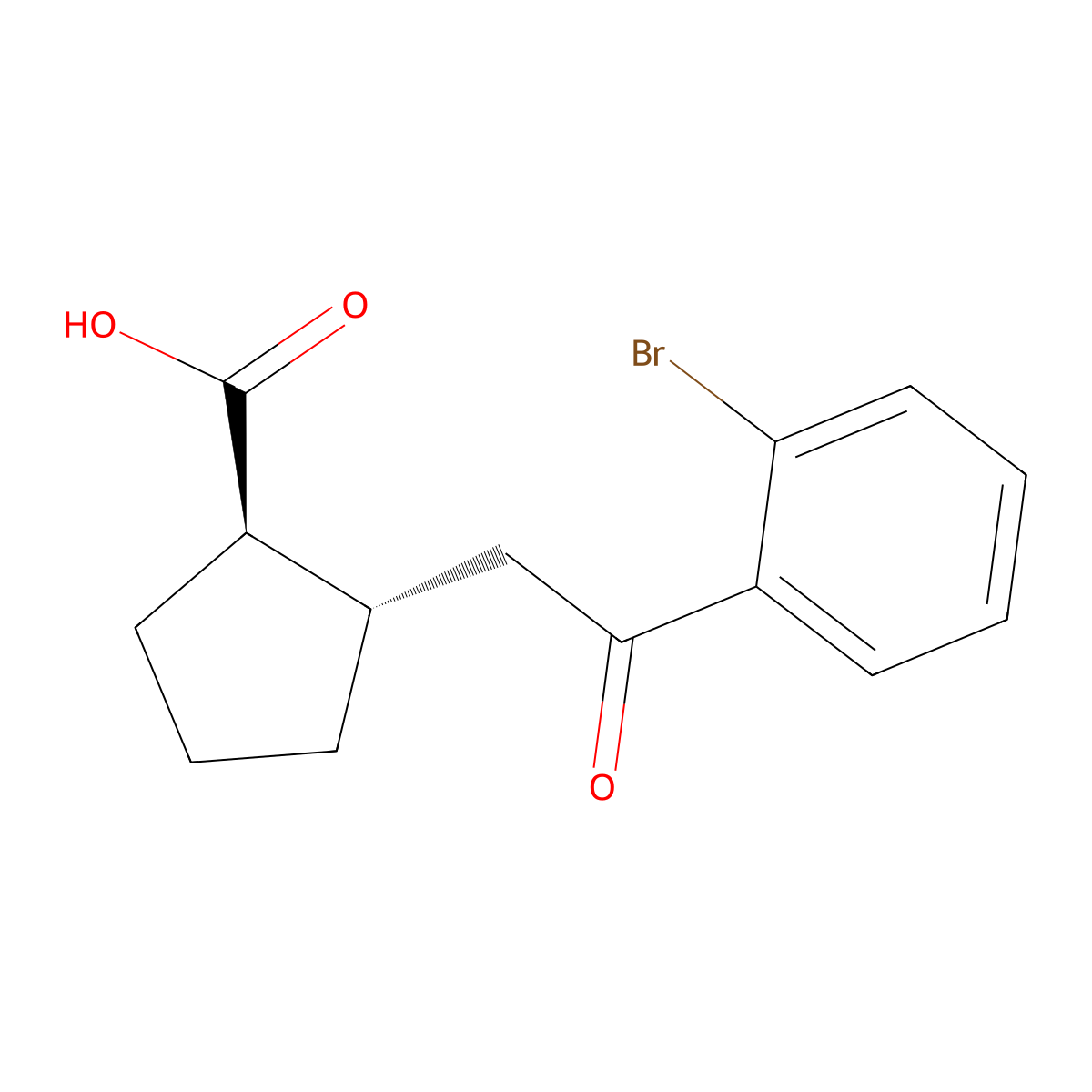 trans-2-[2-(2-Bromophenyl)-2-oxoethyl]cyclopentane-1-carboxylic acid molecular structure, CAS 733740-67-5