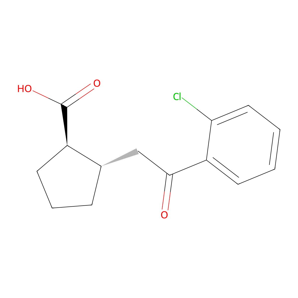trans-2-[2-(2-Chlorophenyl)-2-oxoethyl]cyclopentane-1-carboxylic acid molecular structure, CAS 733740-68-6