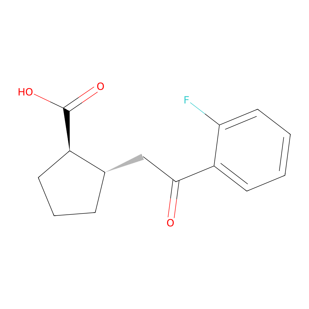 trans-2-[2-(2-Fluorophenyl)-2-oxoethyl]cyclopentane-1-carboxylic acid molecular structure, CAS 733740-69-7
