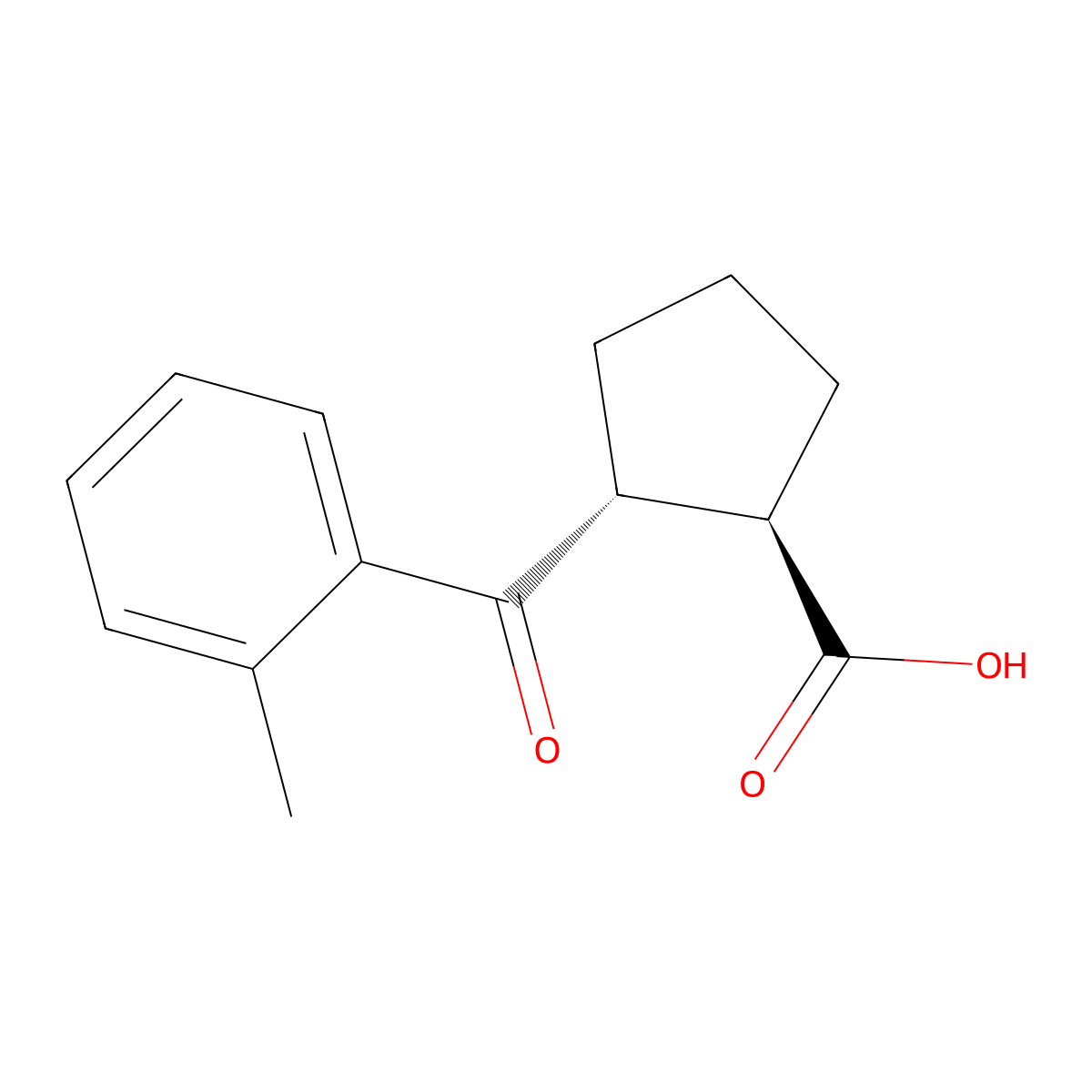 trans-2-(2-Methylbenzoyl)cyclopentane-1-carboxylic acid molecular structure, CAS 733740-79-9