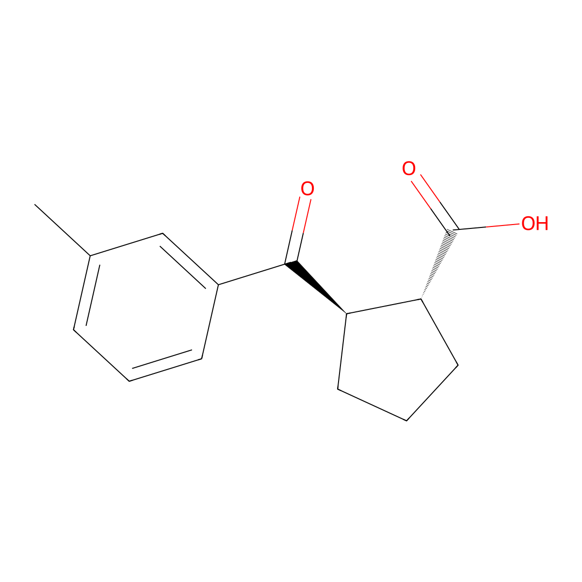 trans-2-(3-Methylbenzoyl)cyclopentane-1-carboxylic acid molecular structure, CAS 733740-80-2