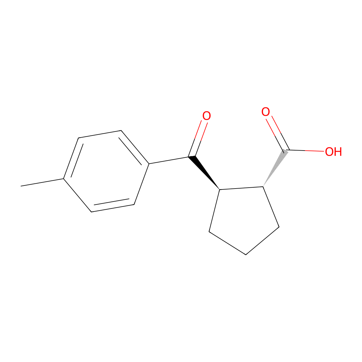 trans-2-(4-Methylbenzoyl)cyclopentane-1-carboxylic acid molecular structure, CAS 733740-81-3