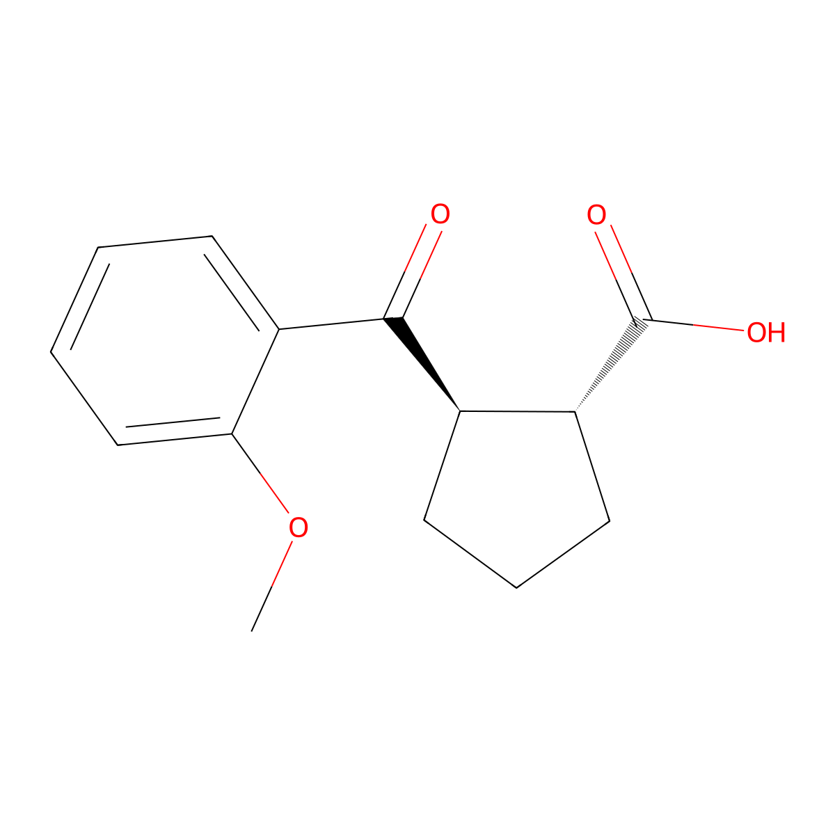 trans-2-(2-Methoxybenzoyl)cyclopentane-1-carboxylic acid molecular structure, CAS 733740-82-4
