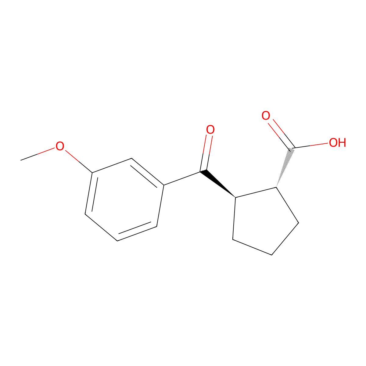 trans-2-(3-Methoxybenzoyl)cyclopentane-1-carboxylic acid molecular structure, CAS 733740-83-5
