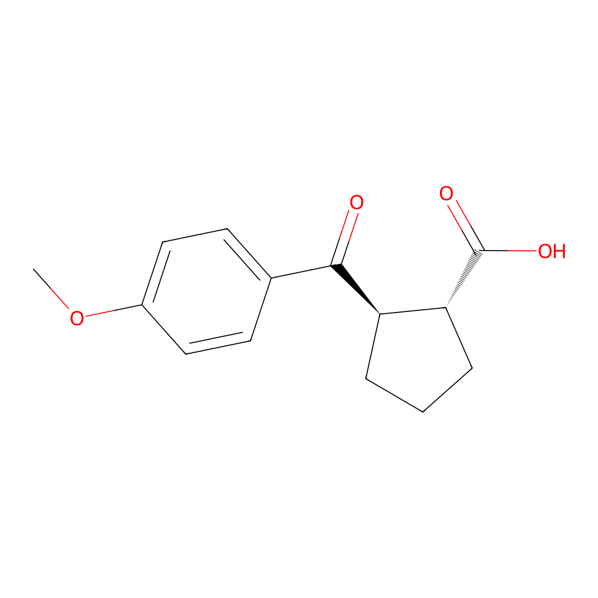 trans-2-(4-Methoxybenzoyl)cyclopentane-1-carboxylic acid molecular structure, CAS 733740-84-6