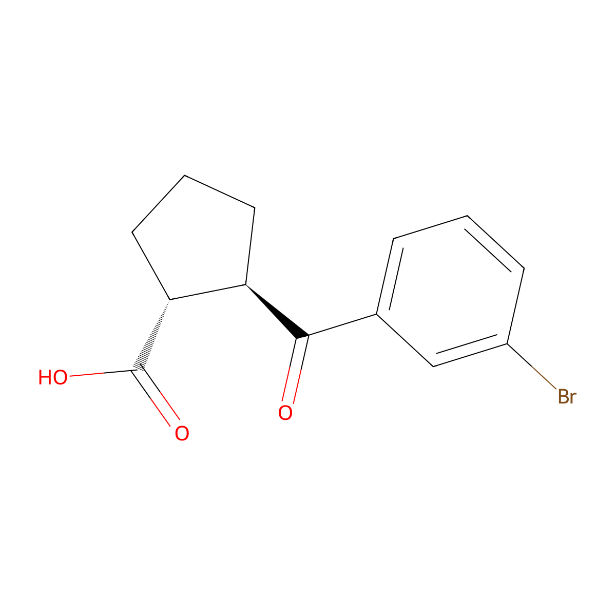trans-2-(3-Bromobenzoyl)cyclopentane-1-carboxylic acid molecular structure, CAS 733740-96-0
