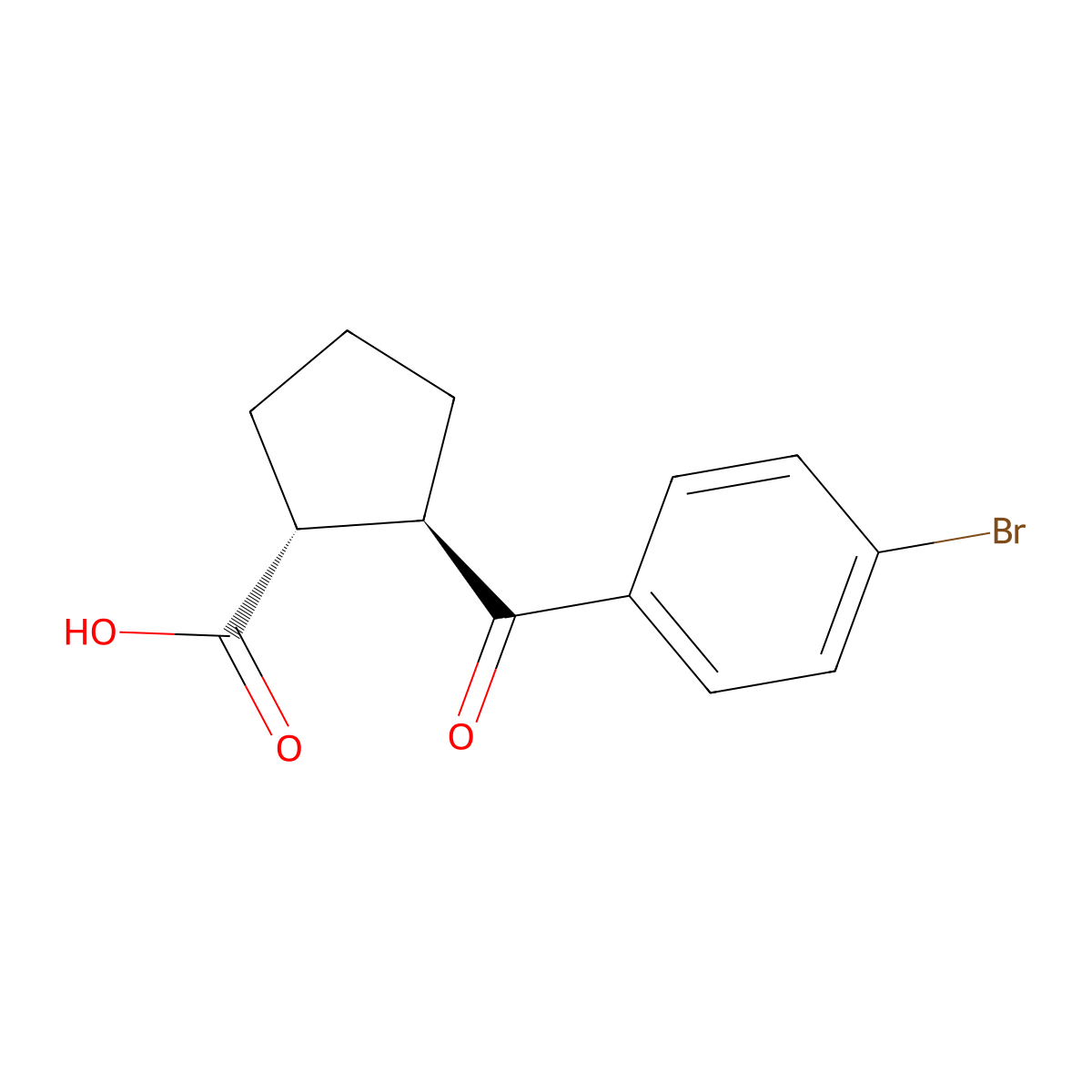 trans-2-(4-Bromobenzoyl)cyclopentanecarboxylic acid molecular structure, CAS 733740-98-2