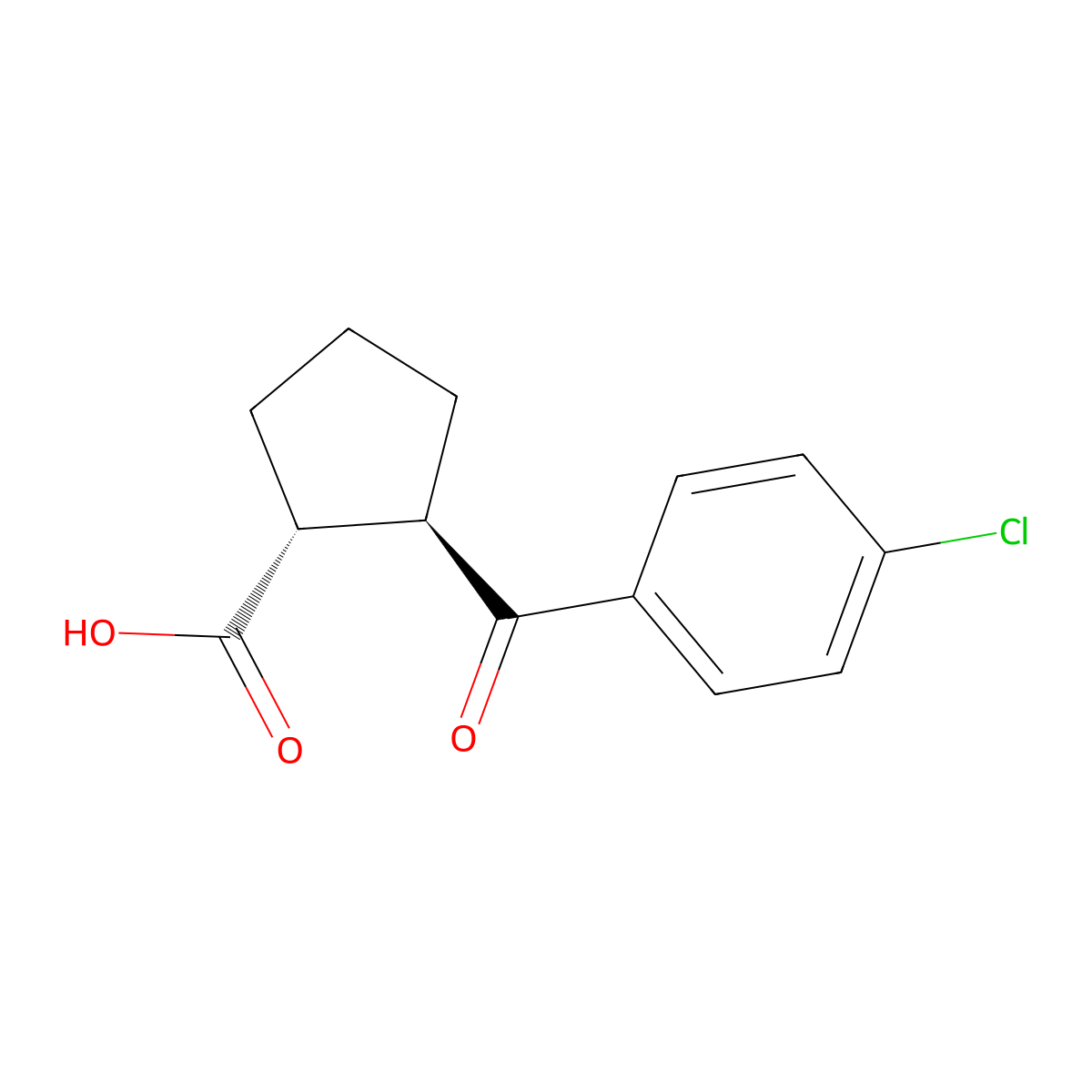 trans-2-(4-Chlorobenzoyl)cyclopentane-1-carboxylic acid molecular structure, CAS 733741-02-1