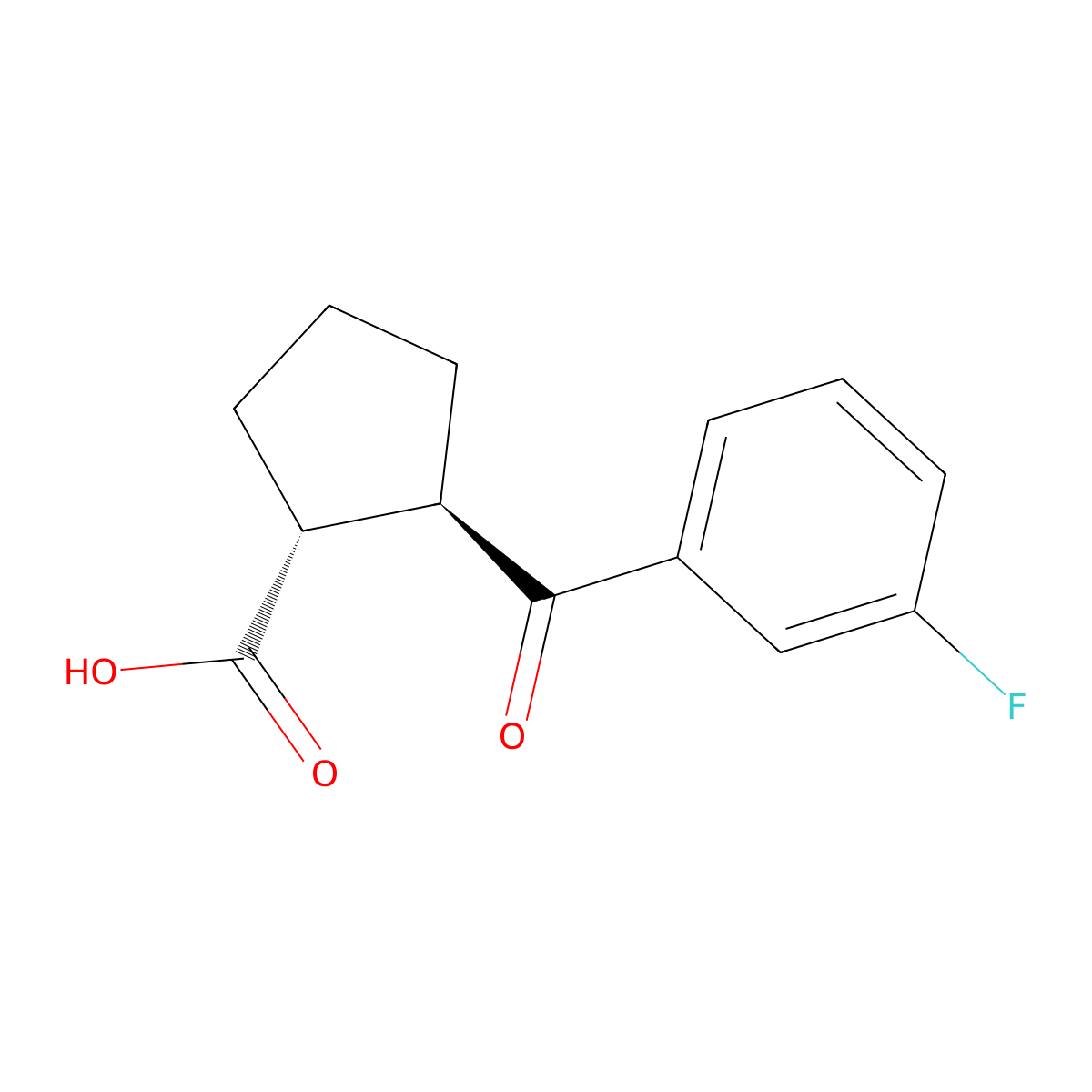 (1R,2R)-2-(3-fluorobenzoyl)cyclopentane-1-carboxylic acid molecular structure, CAS 733741-04-3