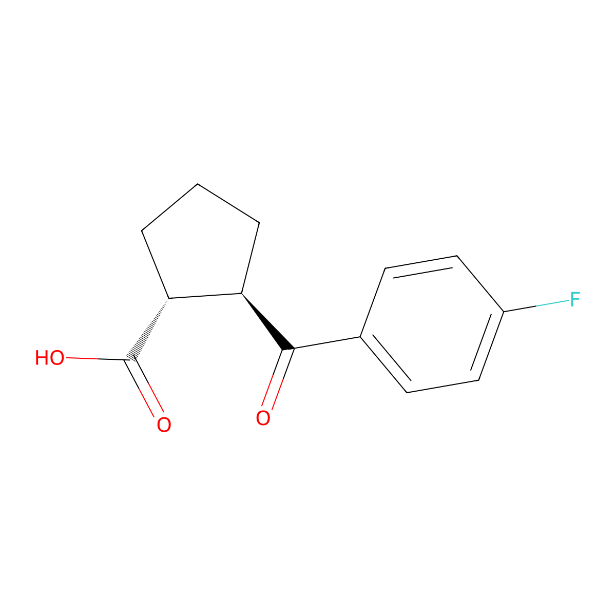 trans-2-(4-Fluorobenzoyl)cyclopentane-1-carboxylic acid molecular structure, CAS 733741-06-5