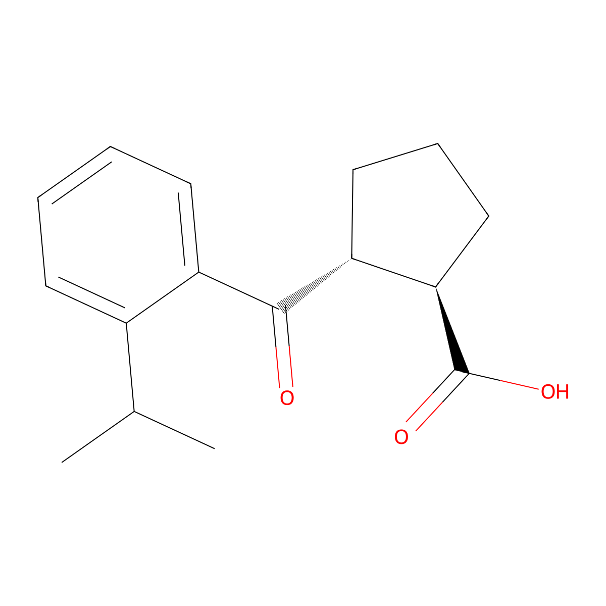 trans-2-(2-Iso-propylbenzoyl)cyclopentane-1-carboxylic acid molecular structure, CAS 733741-08-7