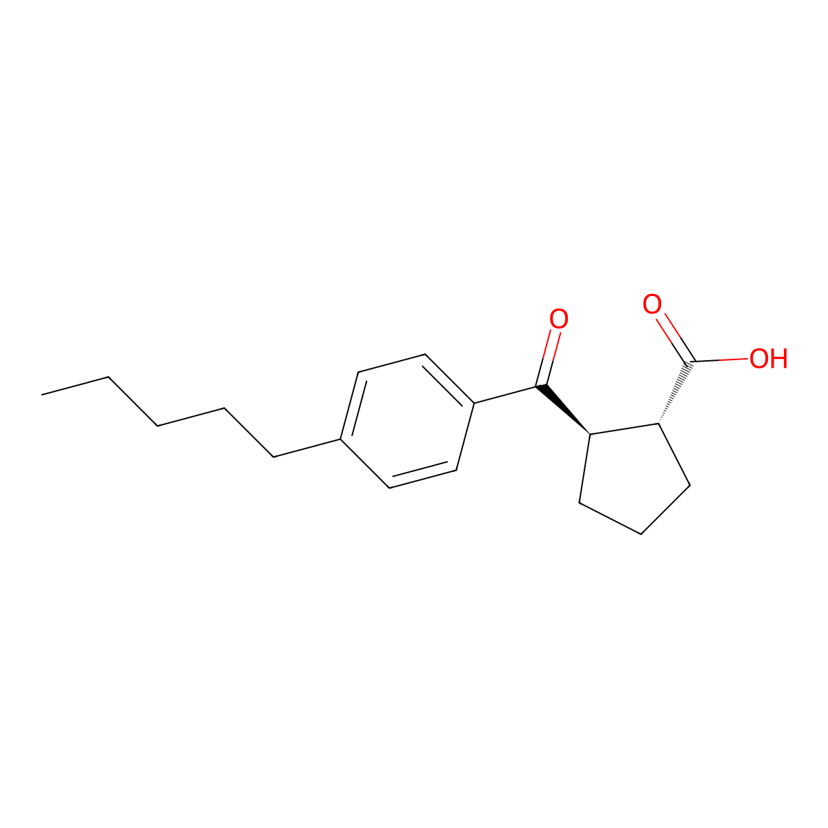 (1R,2R)-2-(4-pentylbenzoyl)cyclopentane-1-carboxylic acid molecular structure, CAS 733741-10-1