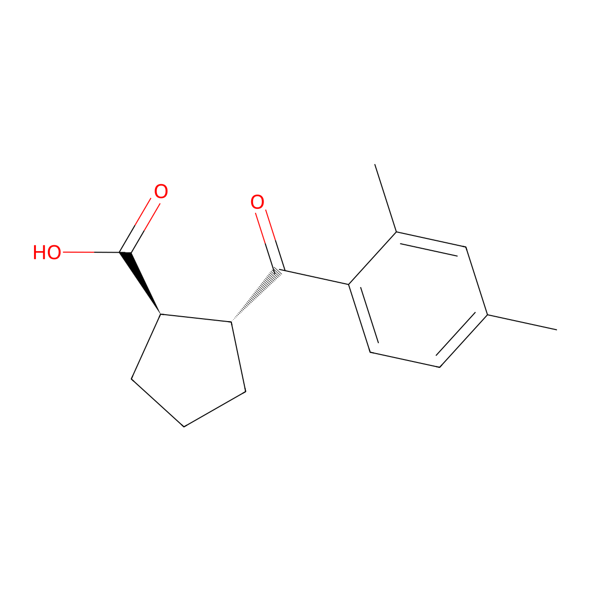 trans-2-(2,4-Dimethylbenzoyl)cyclopentane-1-carboxylic acid molecular structure, CAS 733741-14-5