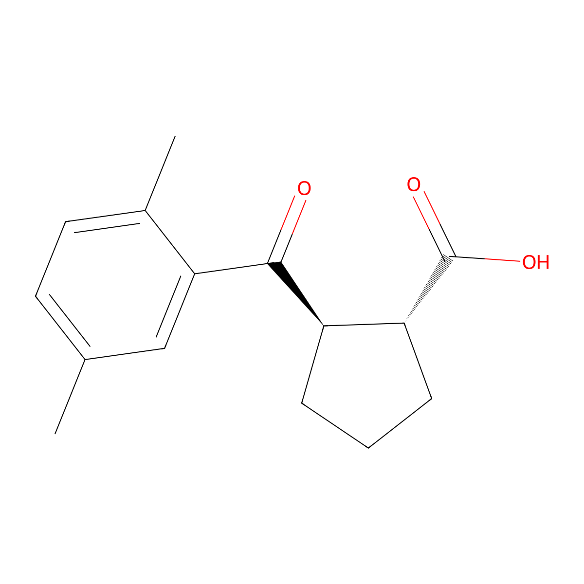 trans-2-(2,5-Dimethylbenzoyl)cyclopentane-1-carboxylic acid molecular structure, CAS 733741-15-6